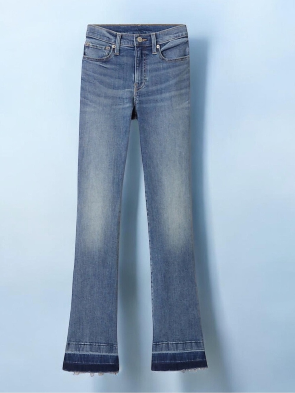 Lucky Brand Jeans blue denim raw hem flared jeans size 4 trending